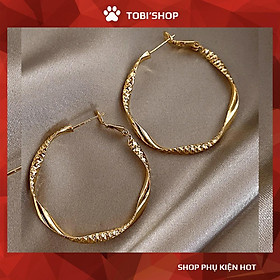 Bông tai nữ tròn to khuyên tai ngầu cá tính họa tiết xoắn độc lạ TB248 - TOBI'SHOP