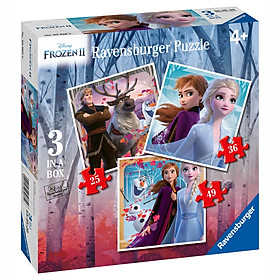 Xếp hình puzzle Frozen 2 gồm 3 bộ 25 36 49 mảnh RV030330