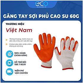 Mua Găng tay sợi phủ cao su một mặt mỏng 60g màu đỏ  chống trơn trượt  bám tốt  bền bỉ  giá rẻ