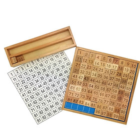 Bảng học đếm số 1 đến 100 kèm khay gỗ giáo cụ Montessori
