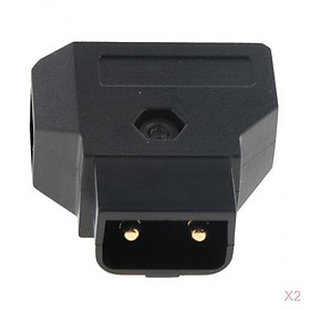 2 Pcs D-tap Power Battery Connector Male Plug DIY 2 Pin-Gold Plated Copper Jack for LED Light, LCD and Other Battery Plate or Camcorder Devices