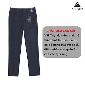 Quần âu nam ALIGRO màu đen, navy xương cá chuẩn form slimfit, tôn dáng, chất liệu cao cấp ALGO1033