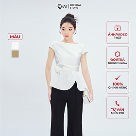 Áo Kiểu Nữ  Xẻ Tà Cuốn Hoa Dáng Peplum Chất Lụa Cao Cấp Mềm Mịn 53ANL2013PT