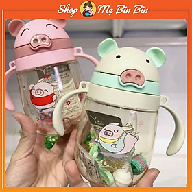 Mua Bình tập uống nước có tay cầm quai đeo ống hút mềm mại cho bé