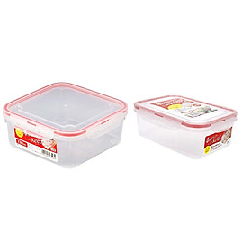Combo 2 hộp nhựa trong đựng thực phẩm (cỡ nhỏ) - Hàng nội địa Nhật Bản