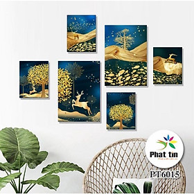 Mua Bộ 6 tranh dán tường hiện đại  siêu nhẹ  không cần khoan tường  có keo dán chắc chắn  phù hợp mọi không gian