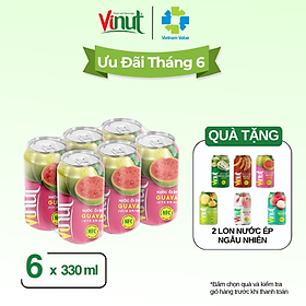 Lốc 6 Lon Nước Ép Ôỉ Vinut 330ml 