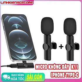 Mua Micro ghi âm không dây K11 điện thoại lphone lọc âm tốt hạn chế tiếng ồn