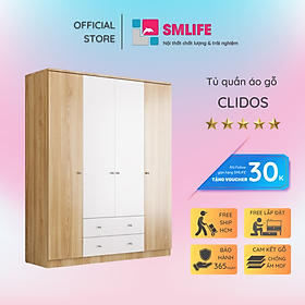 Tủ quần áo hiện đại thiết kế tiện dụng SMLIFE Clidos