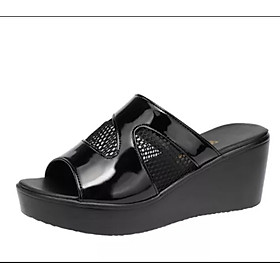 Dép đế xuồng quai da phối lưới GPSHOP