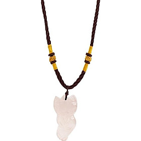 Dây Chuyền Hồ Ly Đá Thạch Anh Hồng MS2