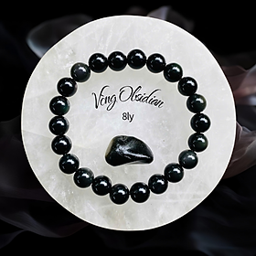 Vòng Obsidian 8mm, 10mm, 12mm, 14mm, 16mm NHASAN Vòng phong thủy trừ tà, hộ mệnh, vòng tay đá núi lửa tự nhiên