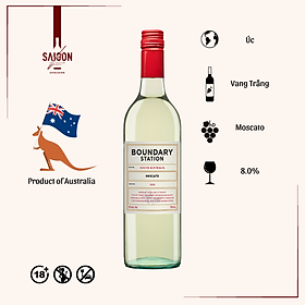 Rượu Vang Trắng Dominic BOUNDARY STATION Moscato 750ml 8% Acl