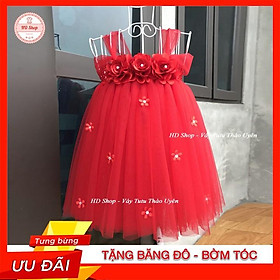 Váy đỏ dự tiệc cho bé ️FREESHIP️ Váy thôi nôi thiết kế cho bé gái