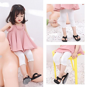 Quần legging lửng trơn màu cho bé gái, chất vải thun cotton mềm mịn