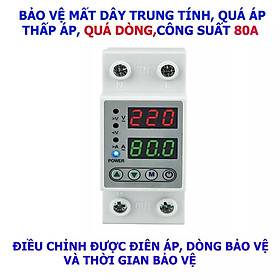 Mua Thiết Bị Điện Bảo Vệ Lỗi Điện Áp Và Dòng Điện 1 Pha 80A ENERGY