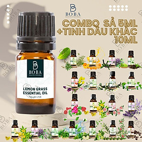 (HCM) Combo Tinh Dầu Sả 5ml và Tinh Dầu Khác,Thơm Phòng, Kháng Khuẩn, Khuếch Tán Hương, Kiểm Soát Mùi - BOBA NATURALS