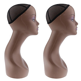 2-Packs Realistic Female Mannequin Head Bust Wigs/Hat/Jewelry Display Tools