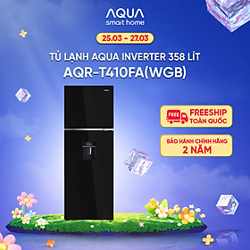 Mua Freeship toàn quốc - Tủ lạnh ngăn đông trên Aqua 358L AQR-T410FA(WGB) - Bảo hành 2 năm - Hàng chính hãng