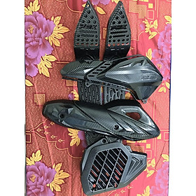 PCX 2017-2019 Combo 4 món Bầu e + Quạt gió, gác chân, ốp pô Cacbon cao cấp