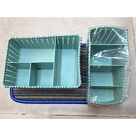 Mua Combo  2 rổ  chữ nhật nhiều ngăn màu ngẫu nhiên