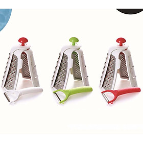 Bàn Bào Rau Củ 3 Mặt Đa Năng, Bào Nhuyễn, Cắt Lát Mỏng, Gọt Vỏ Giúp Việc Sơ Chế Nhanh Chóng, Tiện Lợi-Màu Xanh