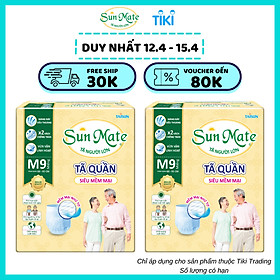 Combo 2 Tã Quần Người Lớn Sunmate Mềm Mại M9 (9 Miếng)