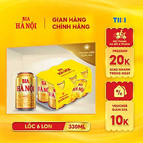 Lốc 6 lon Bia Hà Nội (330ml/lon)