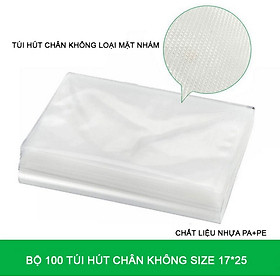 Set 10 Túi Hút Chân Không Một Mặt Nhám Cho Máy Vacuum Sealer 25X17Cm