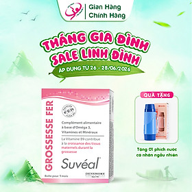  Suvéal Grossesse - Fer: Vitamin Tổng Hợp Cho Bà Bầu Cao Cấp Từ Pháp, Bổ Sung Đầy Đủ Vitamin Khoáng Chất, Ngăn Ngừa Dị Tật Thai Nhi, Tiền Sản Giật Và Tiểu Đường Thai Kỳ, Không Gây Táo Bón