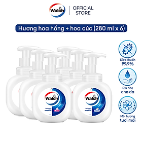 Combo 6 Bọt rửa tay kháng khuẩn Walch dưỡng da tay mềm mịn (280ml)