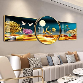 Mẫu Mới Bộ Tranh Treo Tường Hiện Đại năm 2022 Tráng Gương Cao Cấp . Tặng Kèm Bộ Đinh Treo H1