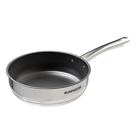 Mua Chảo Inox cao cấp 5 Đáy Sunhouse IN24M2 - 24cm - Dùng trên mọi loại bếp - Hàng chính hãng