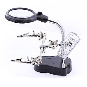 Mua Kính Lúp Để Bàn MG16126 Có Tay Kẹp Có Đèn 4 Trong 1