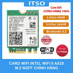 Card Wifi Intel-6 AX200 khe M2 có Bluetooth  - Hàng nhập khẩu