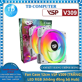 Mua Fan Case 12cm VSP V309  TRẮNG  LED RGB (không đồng bộ Hub) - Hàng chính hãng Tech Vision phân phối