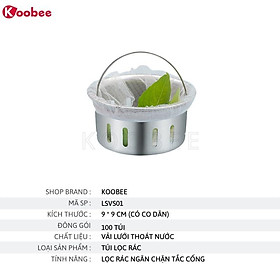 Mua Combo 100 túi đựng rác bồn rửa chén bát KooBee - Túi túi lọc rác bồn rửa chén tiện dụng CSNC01