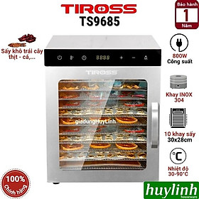 Mua Máy sấy thực phẩm Tiross TS9685 - 10 khay INOX - 800W  Máy sấy trái cây - hoa quả  - Hàng chính hãng