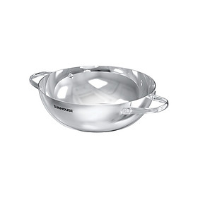 [Hàng chính hãng] Chảo xào Inox liền khối Sunhouse Healthy IN20-24-26-28M12