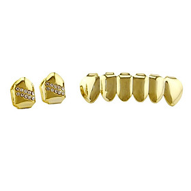 Tooth Clip 18k Gold Plated Mouth Teeth Cap Grills Bling Hip Hop Party Decor