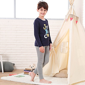 Red beans children's warm underwear suit men and women in the big children's autumn and winter low-necked cartoon printing red bean velvet teenager plus cashmere coat HDR22012 rose red 120