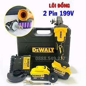 Bộ Máy Mài Góc DeWal Dùng 2 Pin 199V Siêu Khỏe - Máy Mài Pin Chuyên Dùng Trong Công Trình 3 Tốc Độ Tải - Hàng Chuẩn Lõi Đồng - Không Chổi Than Nháp