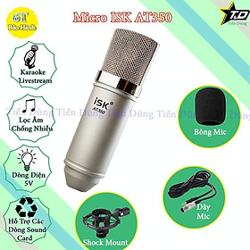 Mua Mic thu âm ISK AT350 và sound card ks108 bản tiếng anh có chân kẹp màng lọc dây livestream MA2 đi kèm - Mic AT350 tại ThuyDungShop2002