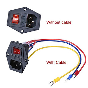Máy in 3D Bộ phận 10A 250V Công tắc nguồn AC Outlet With Red Triple Rocker Switch FLUSE MODULE PLUP cho Máy in 3D