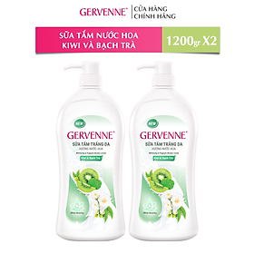 Combo 2 Sữa tắm trắng da hương nước hoa Gervenne 1.2L/chai