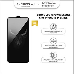 Miếng dán cường lực mờ, chống vân tay Mipow Kingbull HD dành cho iPhone 14/14+/14 Pro/ 14 Promax - Hàng chính hãng