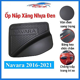 Ốp nắp bình xăng ô tô Navara 2016-2017-2018-2019-2020-2021 nhựa đen trang trí, bảo vệ, chống trầy xước xe hơi