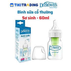 Bình sữa Dr.Brown's cổ thường sơ sinh 60ml nhựa PP Options Plus