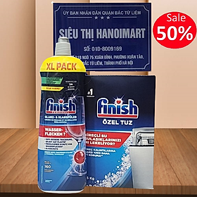 Combo Muối rửa bát finish 1.5kg+Nước làm bóng finish 750ml dùng cho Máy rửa bát