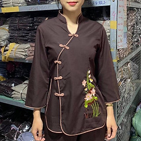 Đồ lam Đi Chùa# Tàu xéo Hoa Thêu Vạt Áo# Đồ Bộ # Quần Áo Nữ